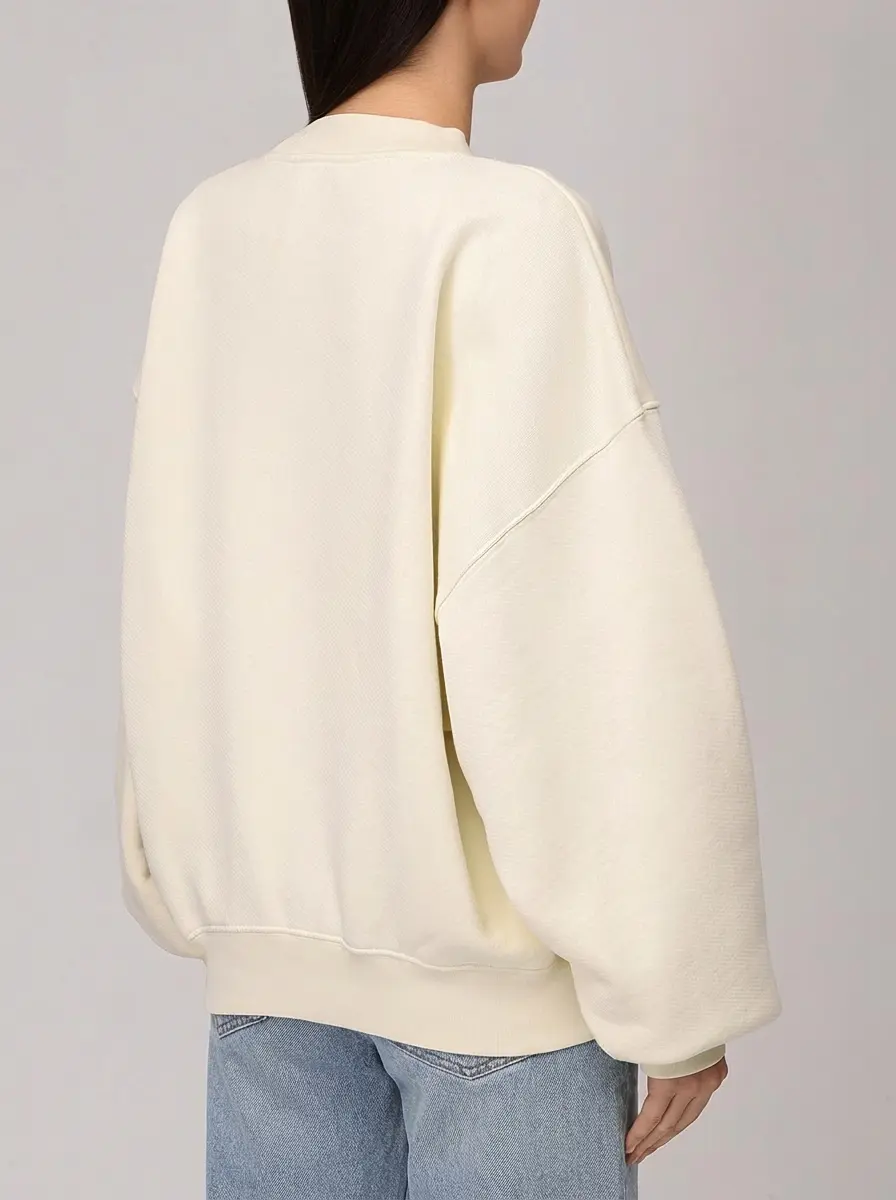 Толстовка хлопковая OFF-WHITE OWBA075F23JER006 Кремовый  Фото 3