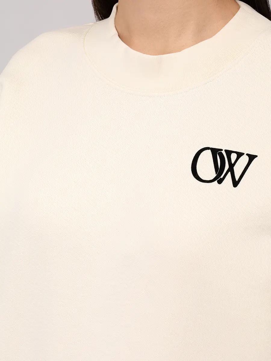 Толстовка хлопковая OFF-WHITE OWBA075F23JER006 Кремовый  Фото 5