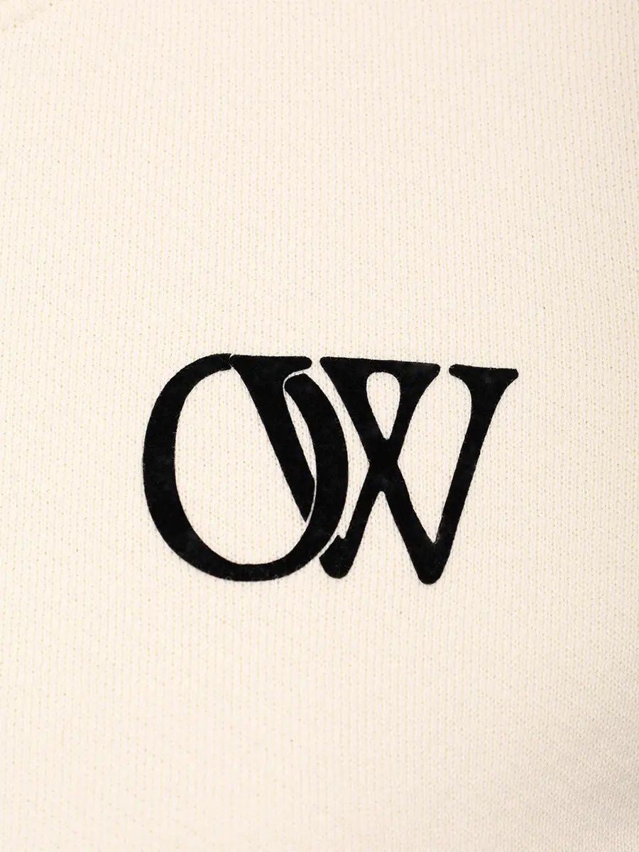 Толстовка хлопковая OFF-WHITE OWBA075F23JER006 Кремовый  Фото 6