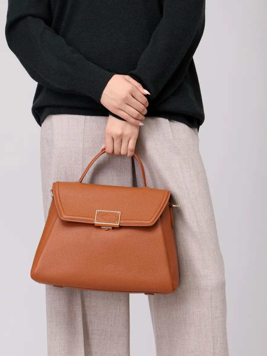 Сумка кожаная Carat POURCHET CARAT 22013 Camel Коричневый  Фото 2