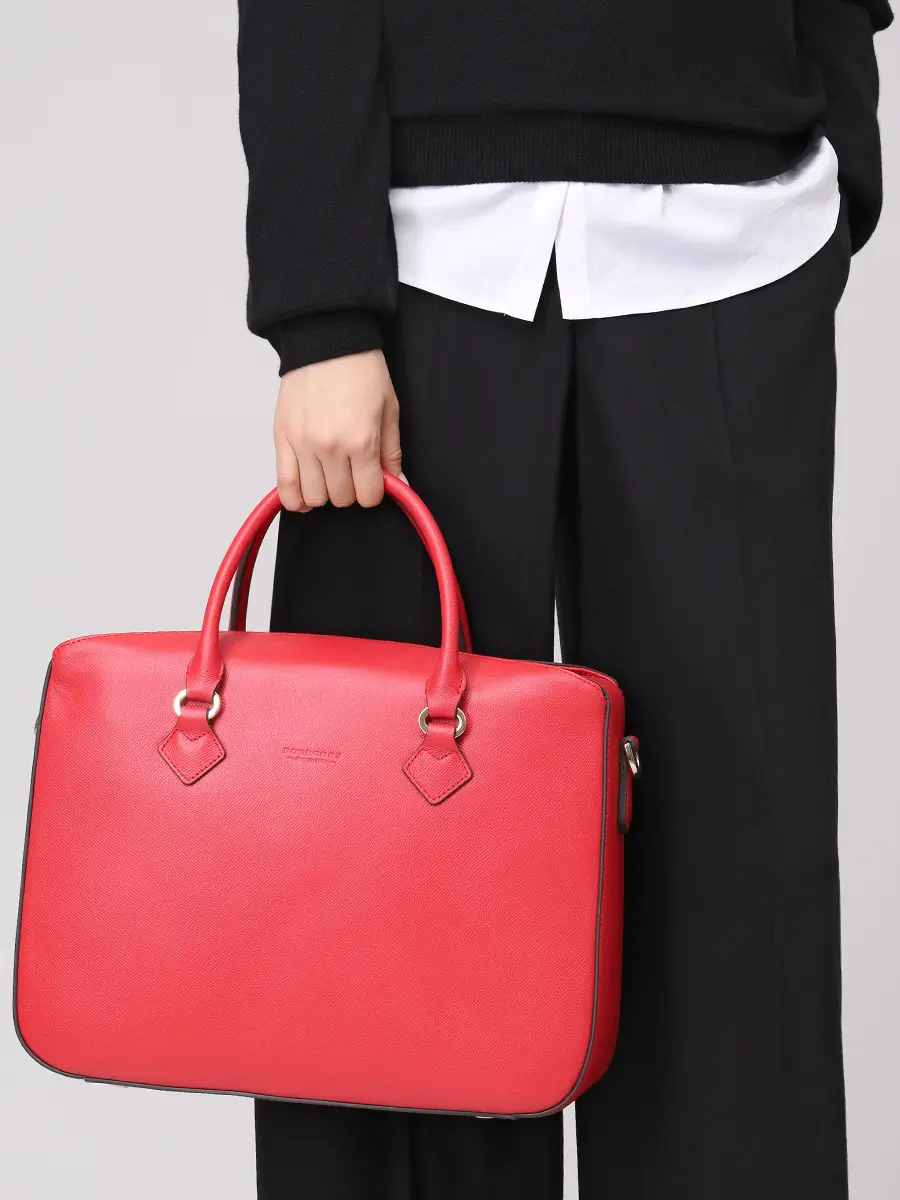 Сумка кожаная Cassetta POURCHET CASSETTA 77103 Rouge Красный  Фото 2