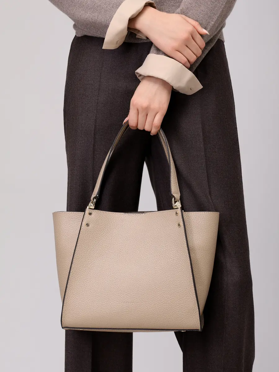 Сумка кожаная Hebdo POURCHET HEBDO 77031 Mastic Бежевый  Фото 2