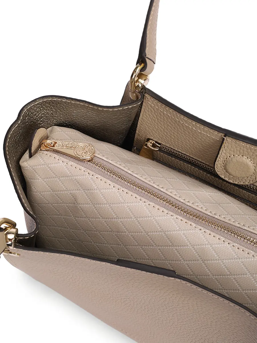 Сумка кожаная Hebdo POURCHET HEBDO 77031 Mastic Бежевый  Фото 4