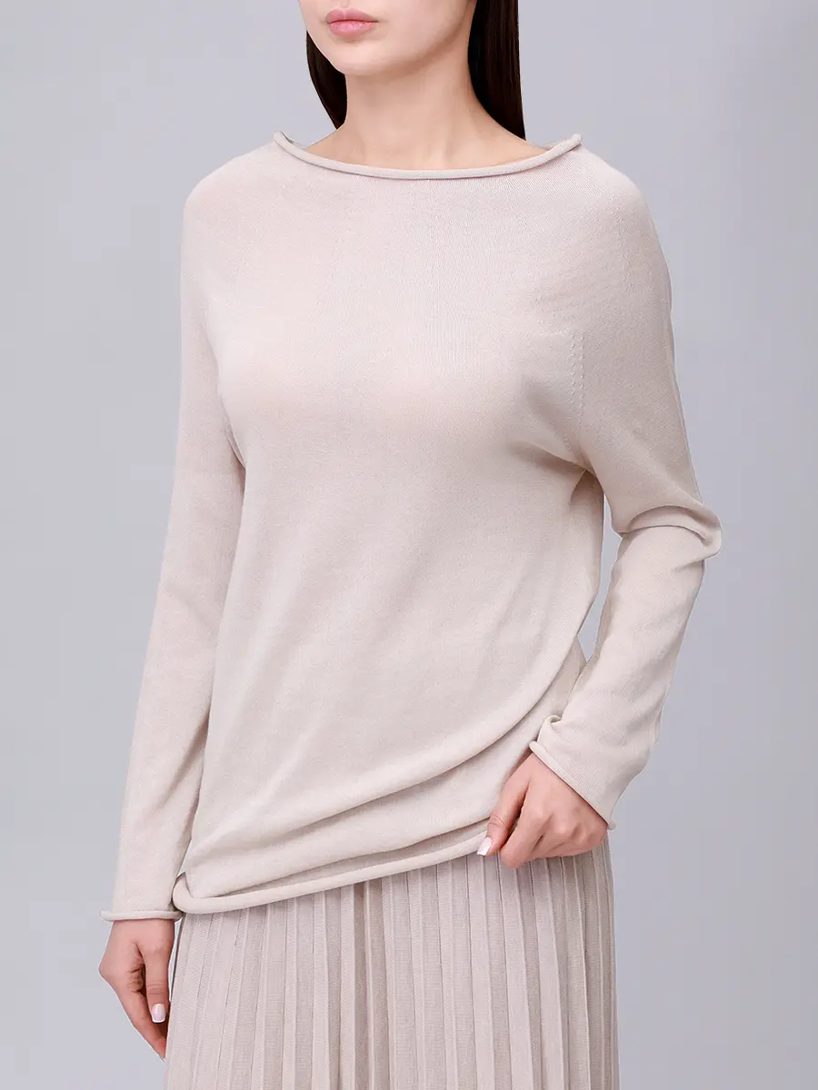 Джемпер хлопковый AGNONA K10701U-4C180U-N11 Бежевый  Фото 2