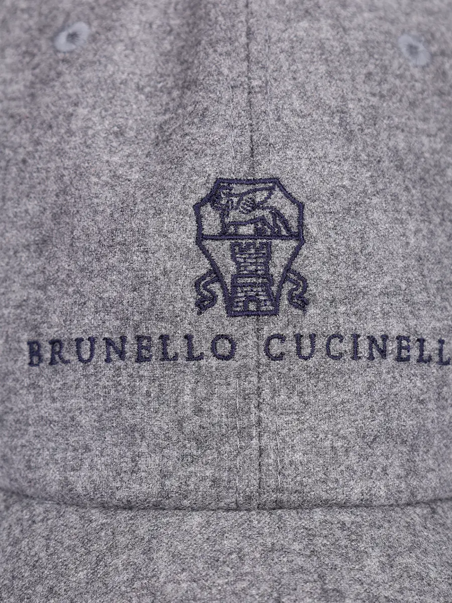 Бейсболка кашемировая BRUNELLO CUCINELLI MR4369850 CAS10 Серый  Фото 3