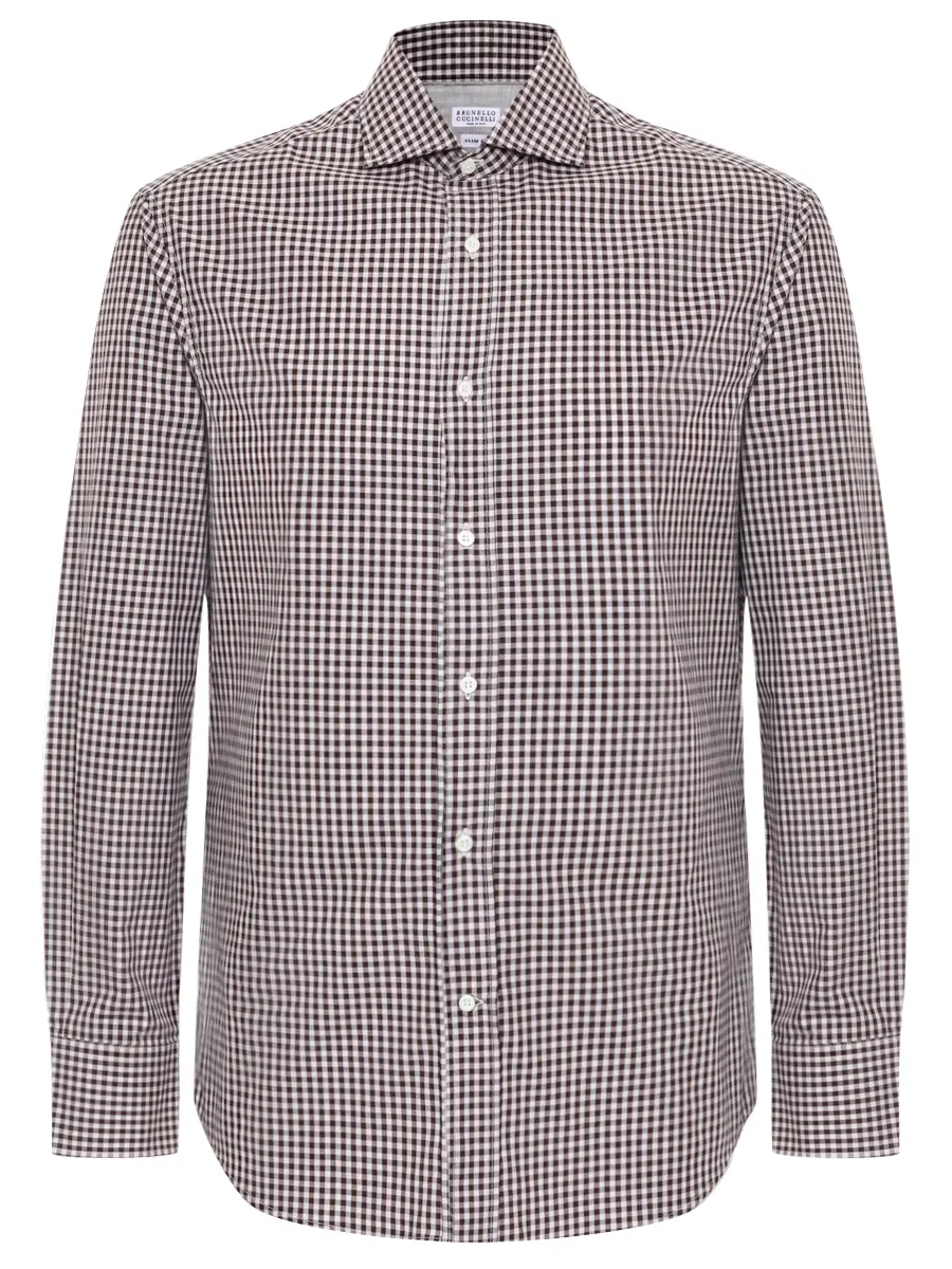 

Рубашка Slim Fit хлопковая, Коричневый, MY6461718 C026