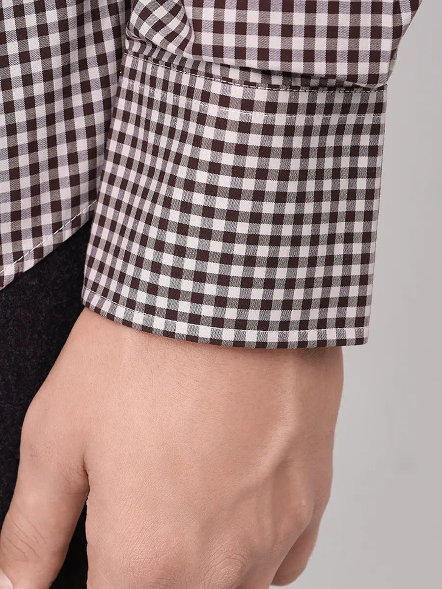 Рубашка Slim Fit хлопковая BRUNELLO CUCINELLI MY6461718 C026 Коричневый  Фото 5