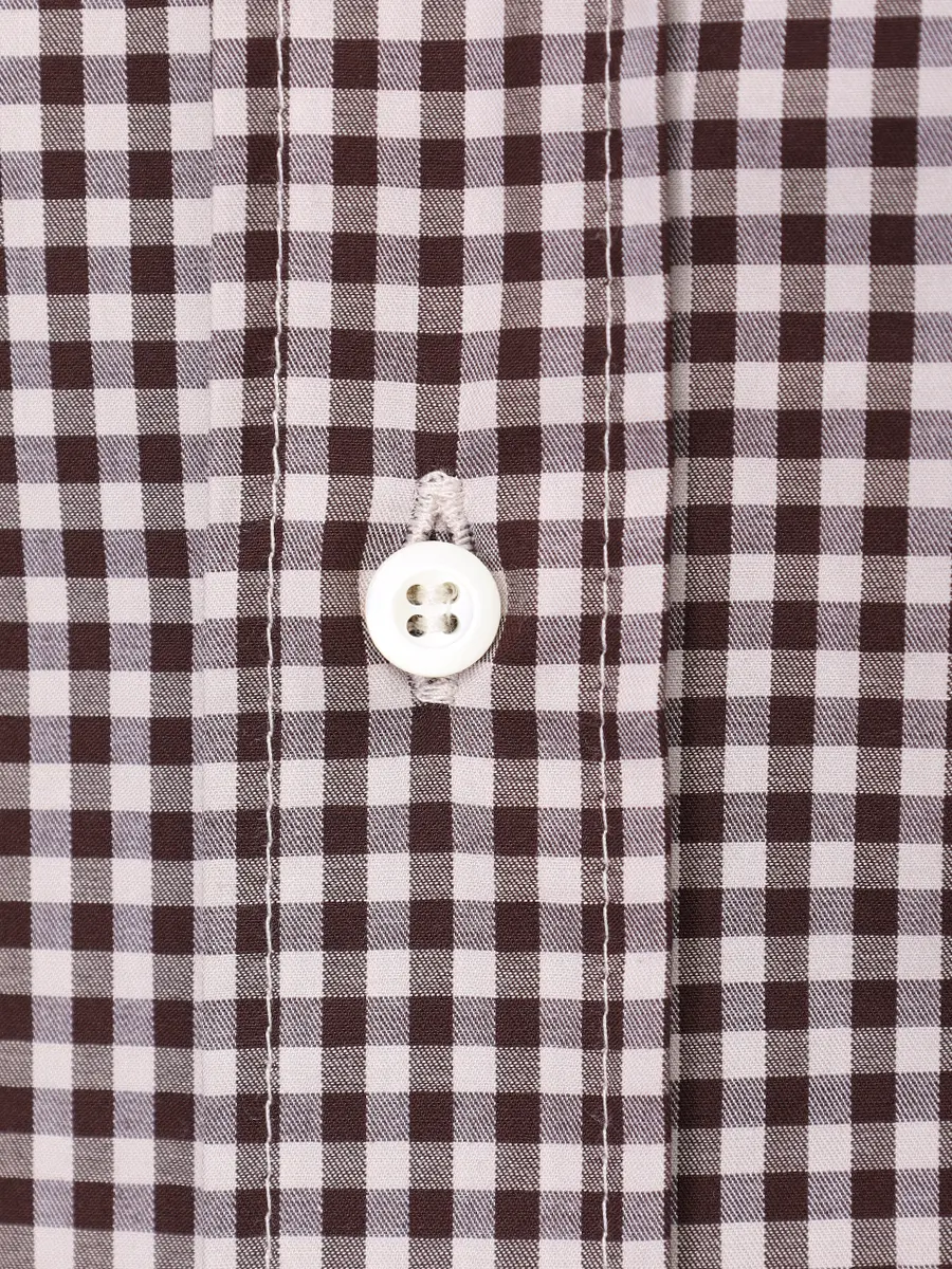 Рубашка Slim Fit хлопковая BRUNELLO CUCINELLI MY6461718 C026 Коричневый  Фото 6