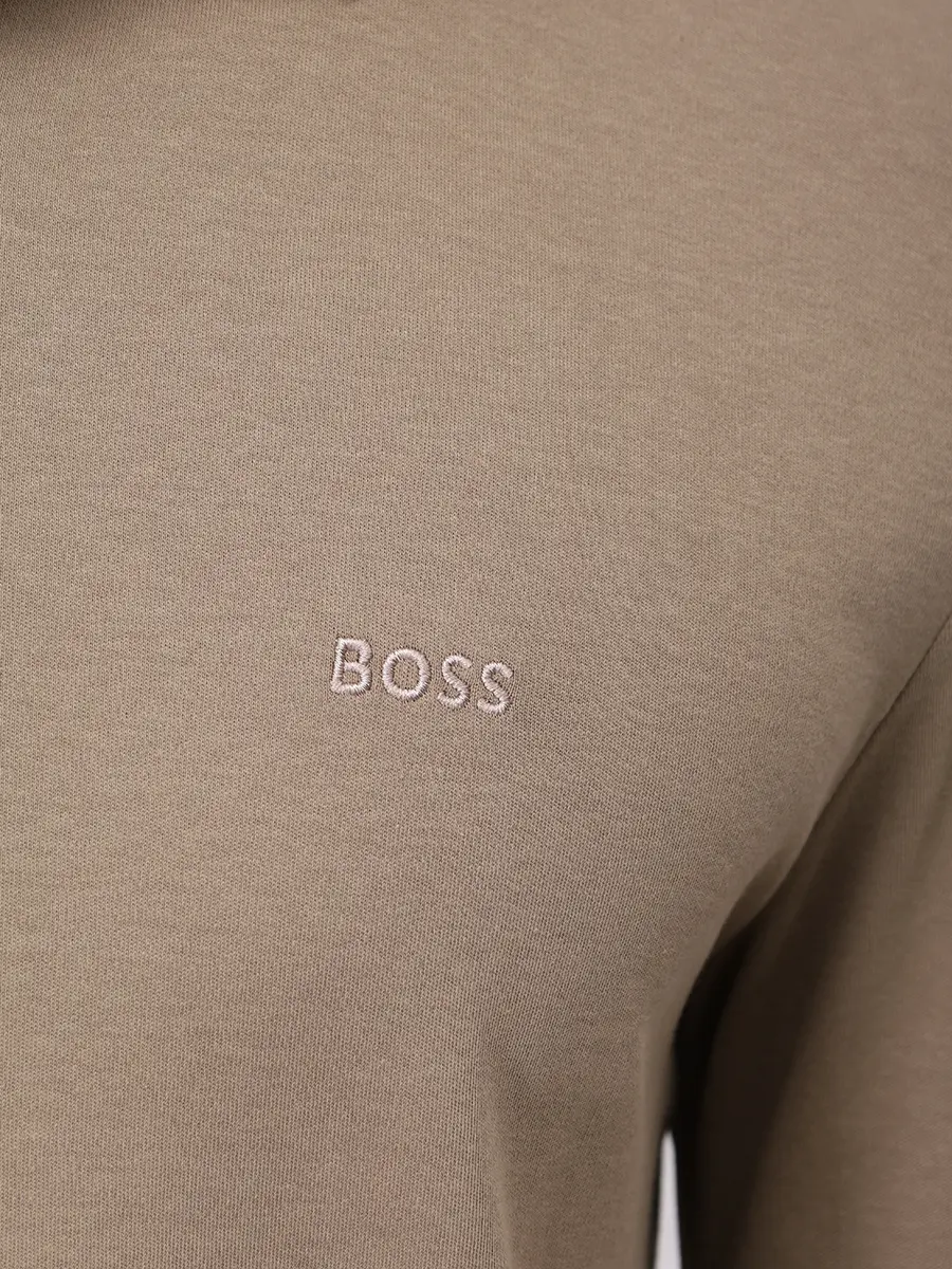 Поло хлопковое BOSS 50468392/245 Хаки  Фото 6