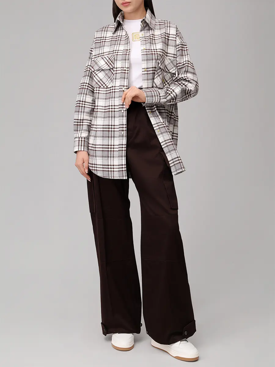 Рубашка хлопковая FORTE DEI MARMI COUTURE 24WF3102 Коричневый  Фото 2