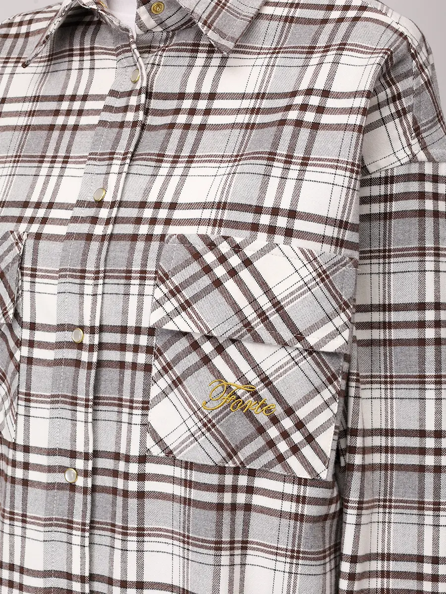 Рубашка хлопковая FORTE DEI MARMI COUTURE 24WF3102 Коричневый  Фото 5