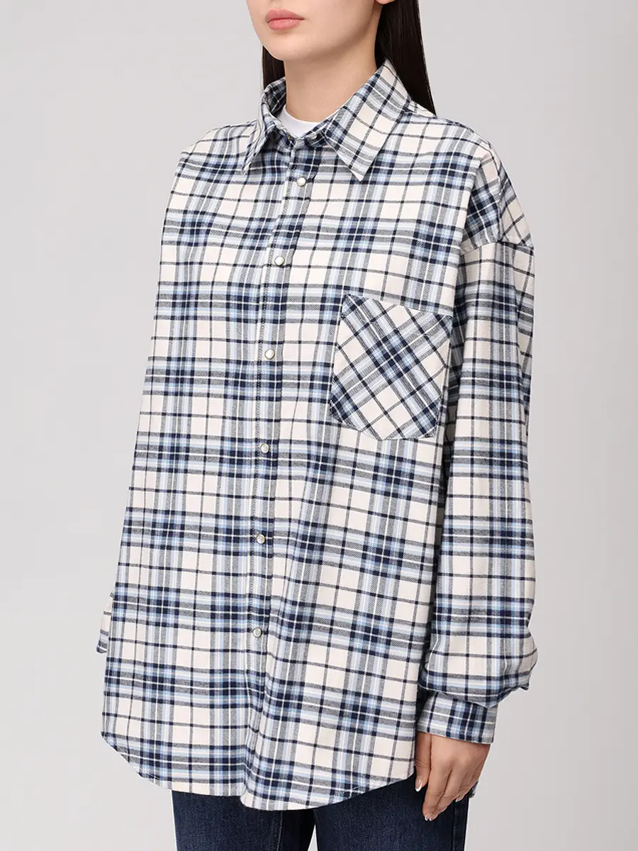 Рубашка хлопковая FORTE DEI MARMI COUTURE 24WF3106 Голубой  Фото 4