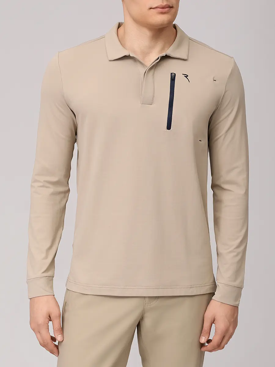 Поло однотонное CHERVO A1198-T0055-4007 AZTECO Бежевый  Фото 4