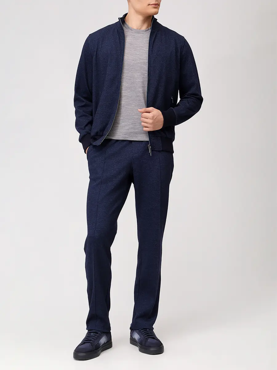 Костюм из шерсти и хлопка CAPOBIANCO 19M454.SP00/702.PL00.200T фактура Синий  Фото 2