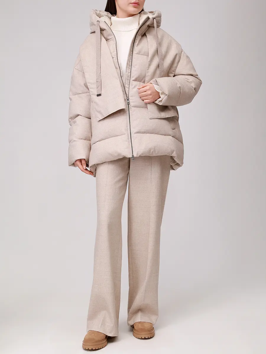 Куртка стеганая LORENA ANTONIAZZI I2502PI47A/I2502SP25A_5129 163 Бежевый  Фото 2