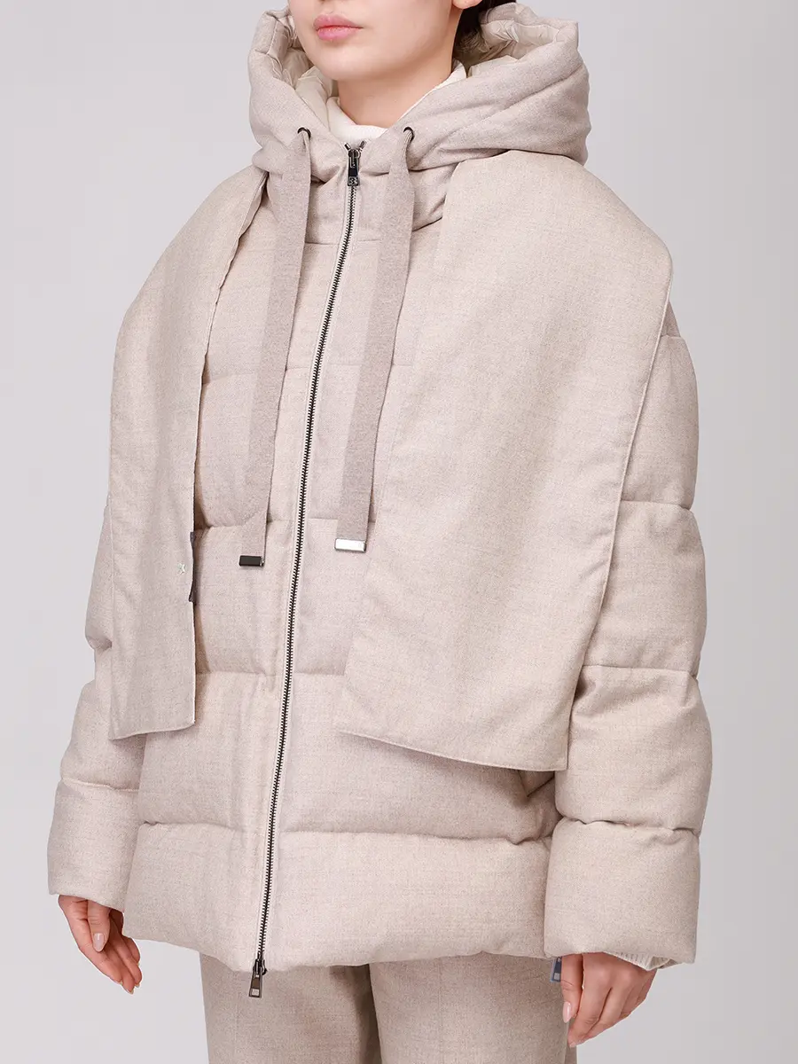 Куртка стеганая LORENA ANTONIAZZI I2502PI47A/I2502SP25A_5129 163 Бежевый  Фото 4