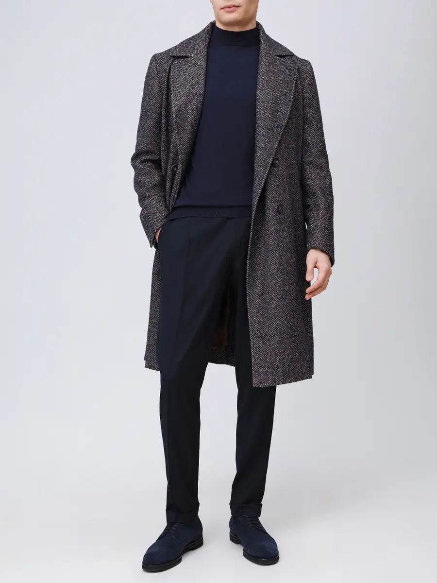 Брюки Contemporary Fit шерстяные BERWICH RD5470- BARBER LONG Темно- Синий  Фото 2