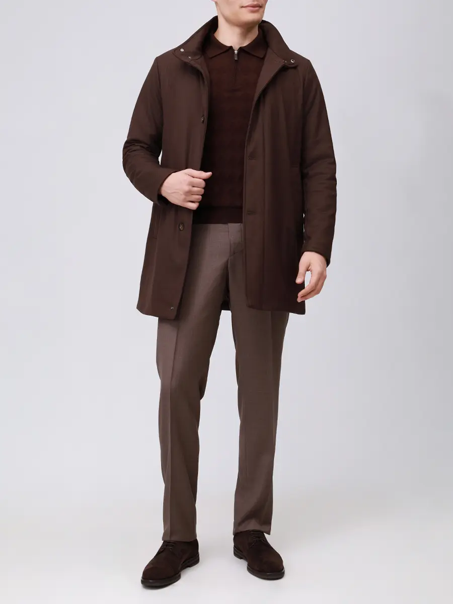 Брюки шерстяные BERWICH ZG1551-BROWN Коричневый  Фото 2