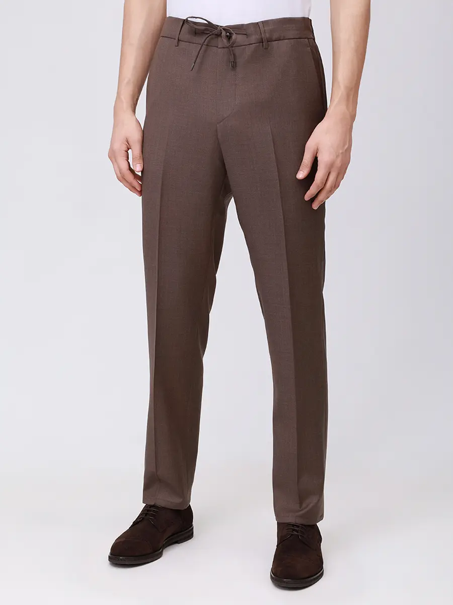 Брюки шерстяные BERWICH ZG1551-BROWN Коричневый  Фото 4