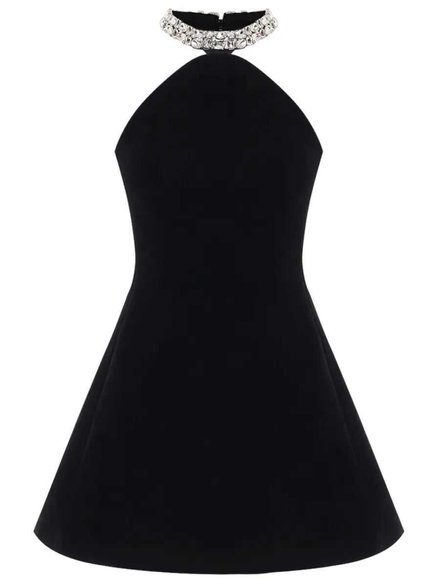 Платье бархатное DAVID KOMA PF25DK82D/BLACK_SILVER Черный 