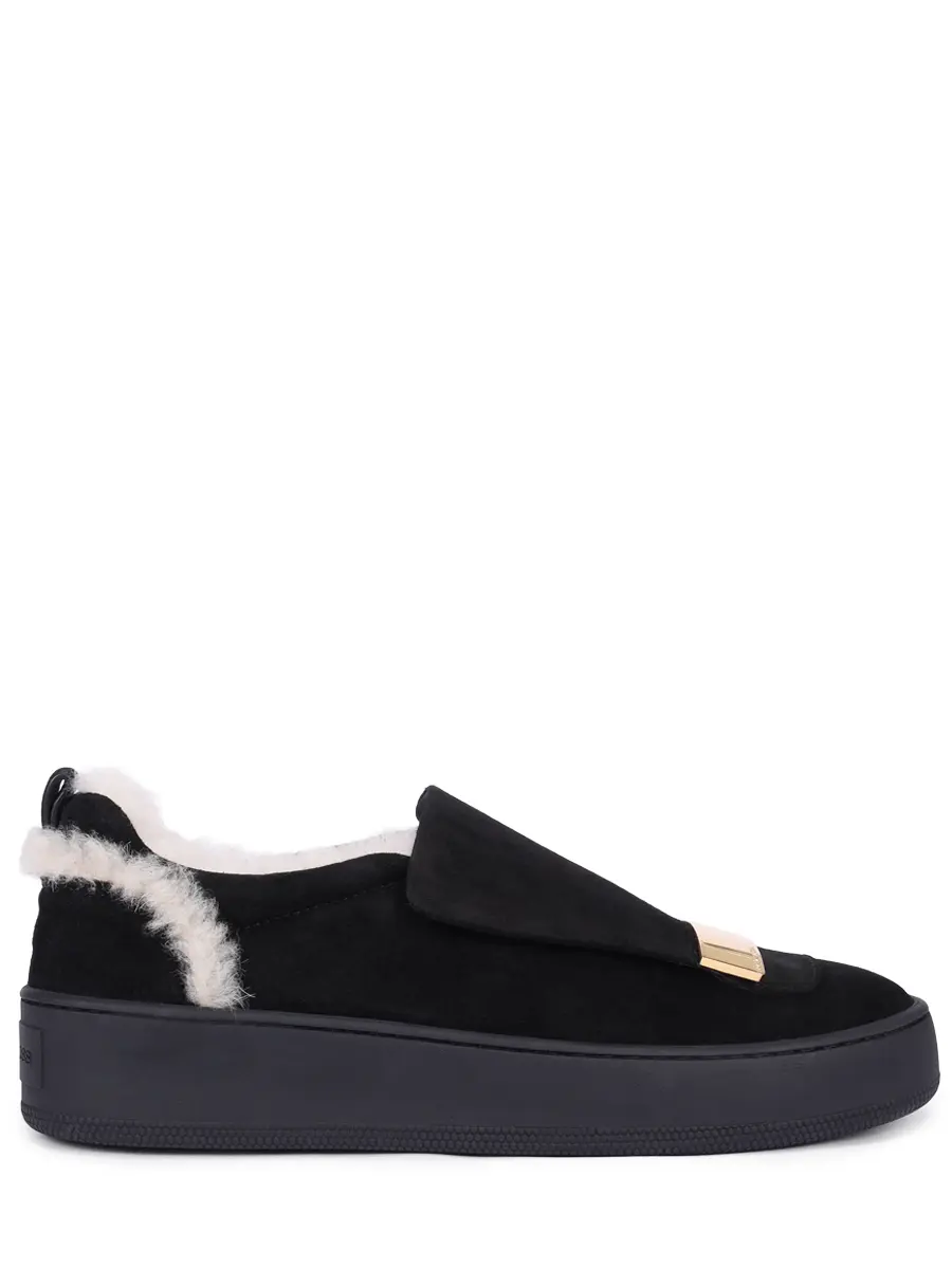 Слипоны замшевые на меху SR1 Addict SERGIO ROSSI A86120-MCRM13-1498-400 Черный 