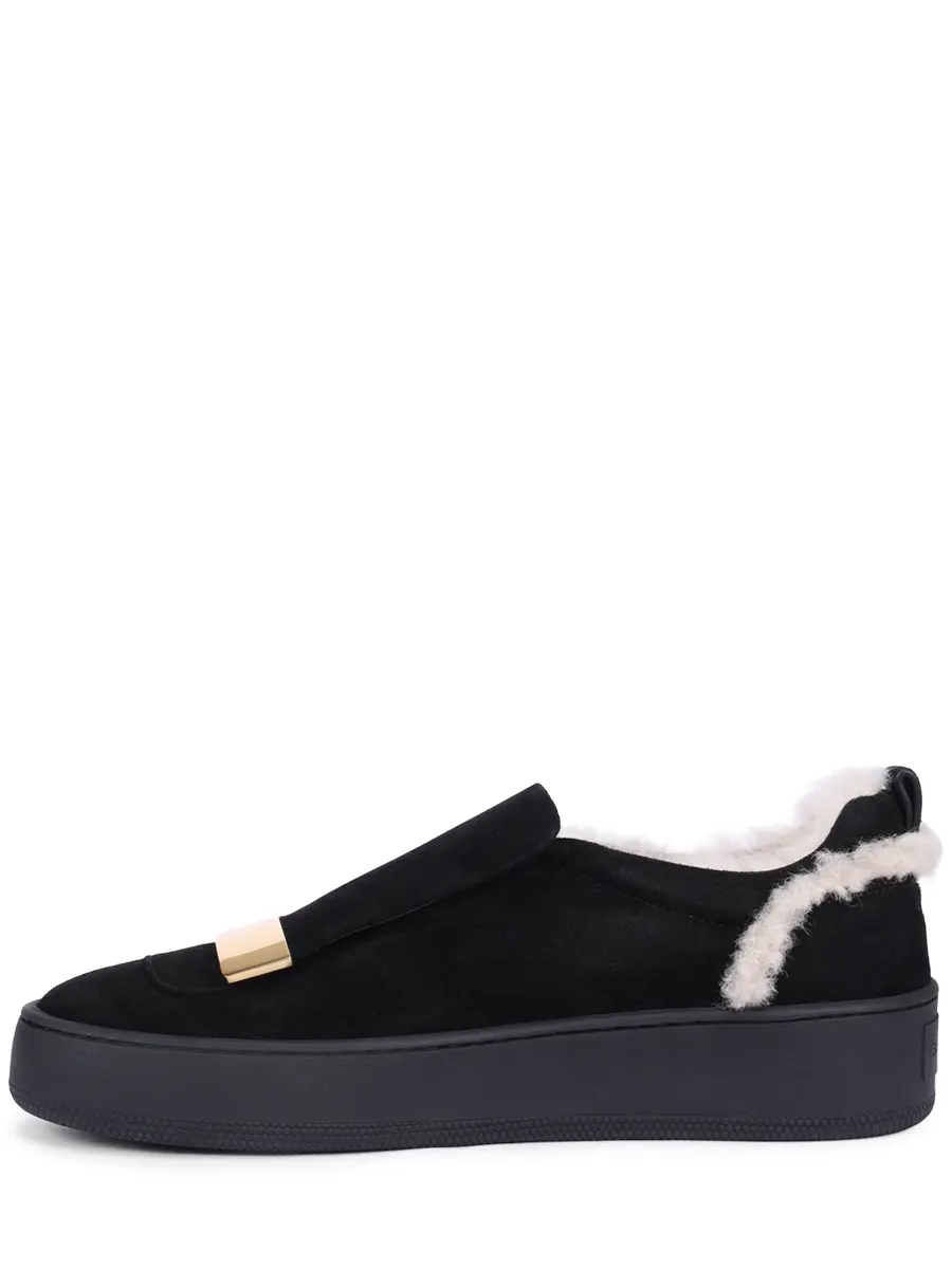 Слипоны замшевые на меху SR1 Addict SERGIO ROSSI A86120-MCRM13-1498-400 Черный  Фото 3