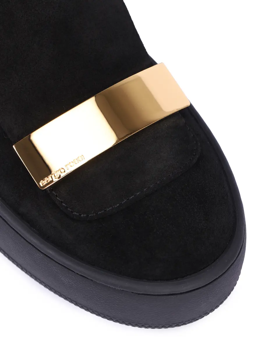 Слипоны замшевые на меху SR1 Addict SERGIO ROSSI A86120-MCRM13-1498-400 Черный  Фото 5