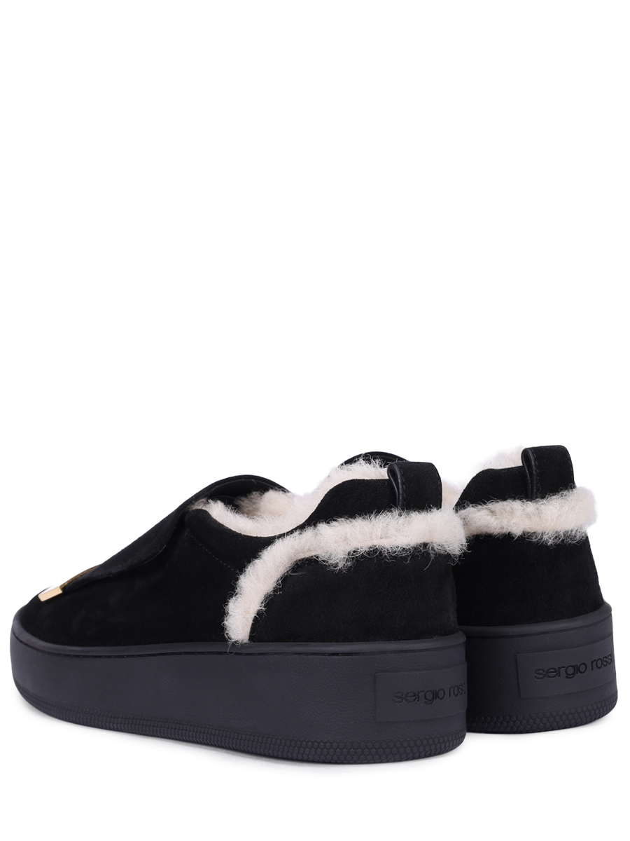 Слипоны замшевые на меху SR1 Addict SERGIO ROSSI A86120-MCRM13-1498-400 Черный  Фото 4