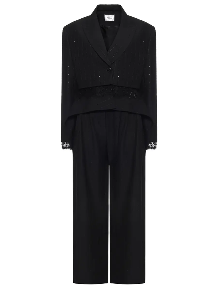 

Костюм-тройка в полоску, Черный, SS1348/VS1348/PS1348 BLACK