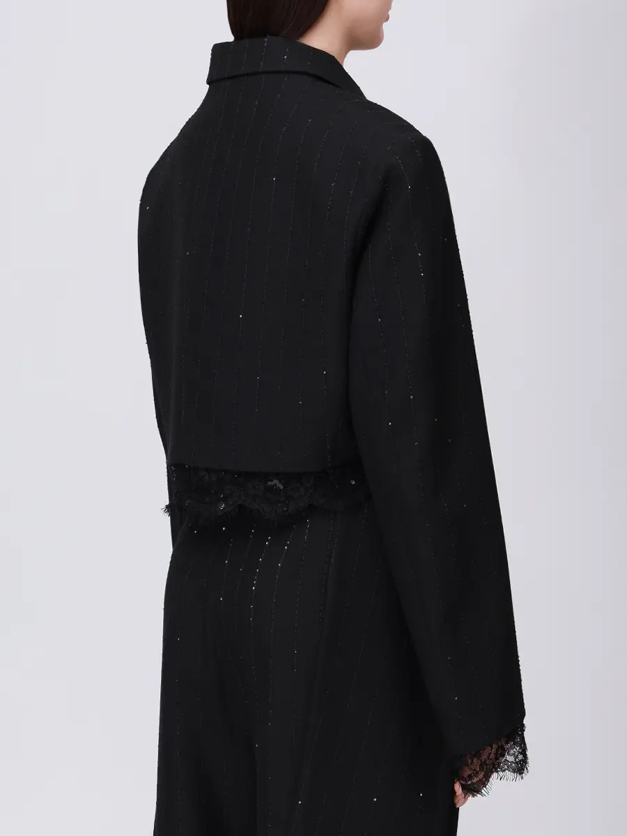 Костюм-тройка в полоску NISSA SS1348/VS1348/PS1348 BLACK Черный  Фото 3