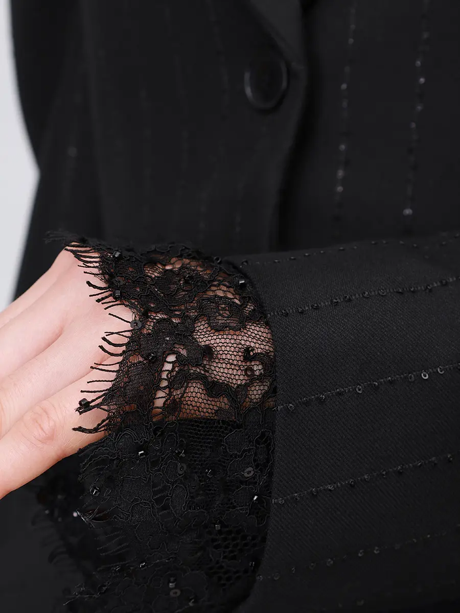 Костюм-тройка в полоску NISSA SS1348/VS1348/PS1348 BLACK Черный  Фото 5