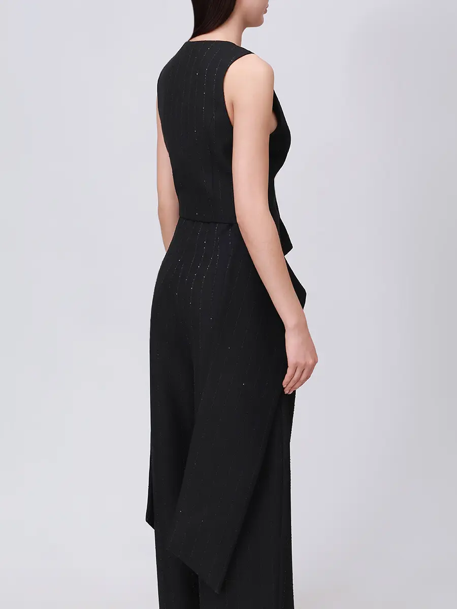 Костюм-тройка в полоску NISSA SS1348/VS1348/PS1348 BLACK Черный  Фото 6