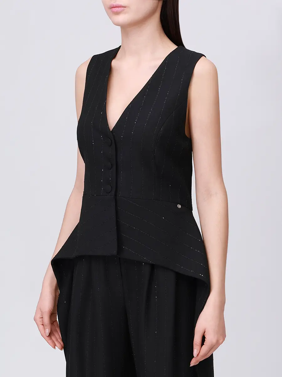 Костюм-тройка в полоску NISSA SS1348/VS1348/PS1348 BLACK Черный  Фото 7