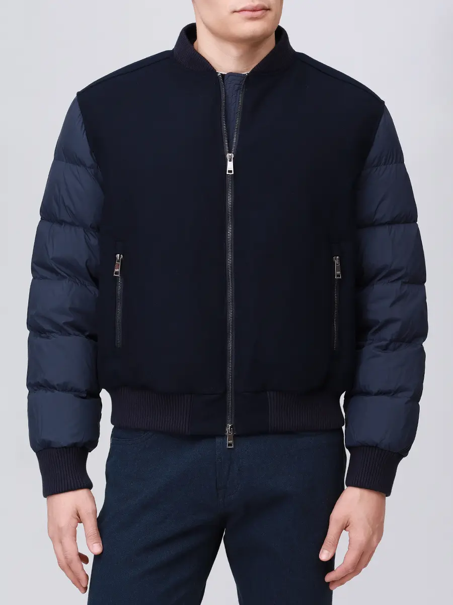 Бомбер комбинированный ADD 12AMHM88/8782 Синий  Фото 4