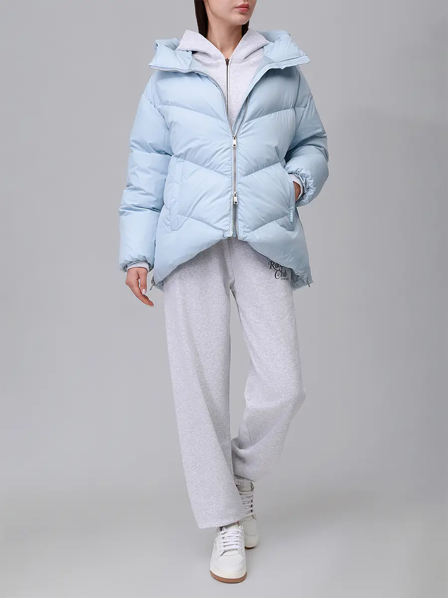 Пуховик стеганый ADD 12AWH741/3111 Голубой  Фото 2