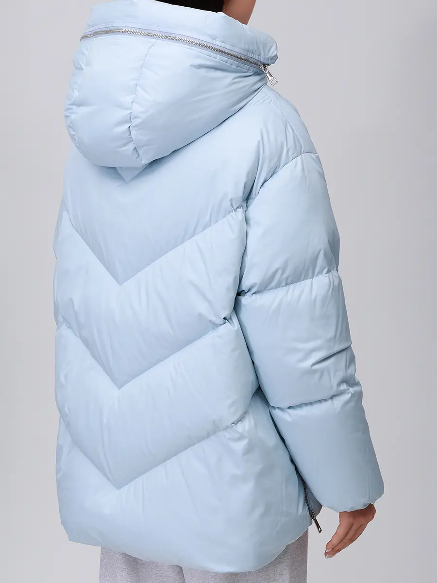 Пуховик стеганый ADD 12AWH741/3111 Голубой  Фото 3
