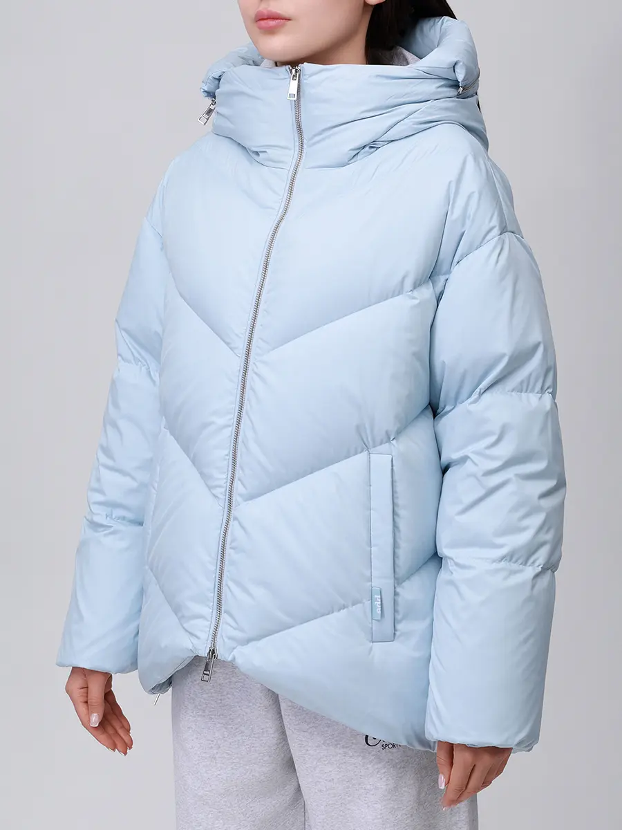 Пуховик стеганый ADD 12AWH741/3111 Голубой  Фото 4