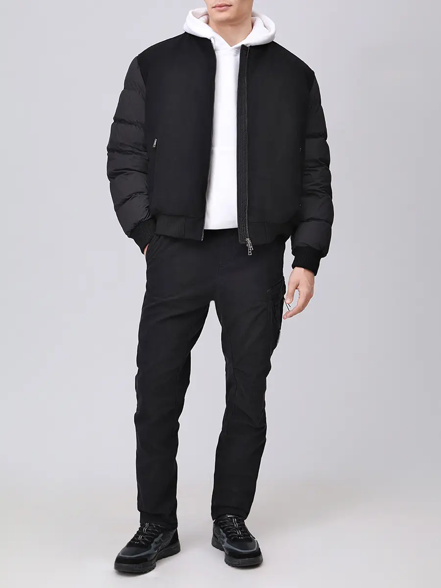 Бомбер комбинированный ADD 12AMHM88/8506 Черный  Фото 2