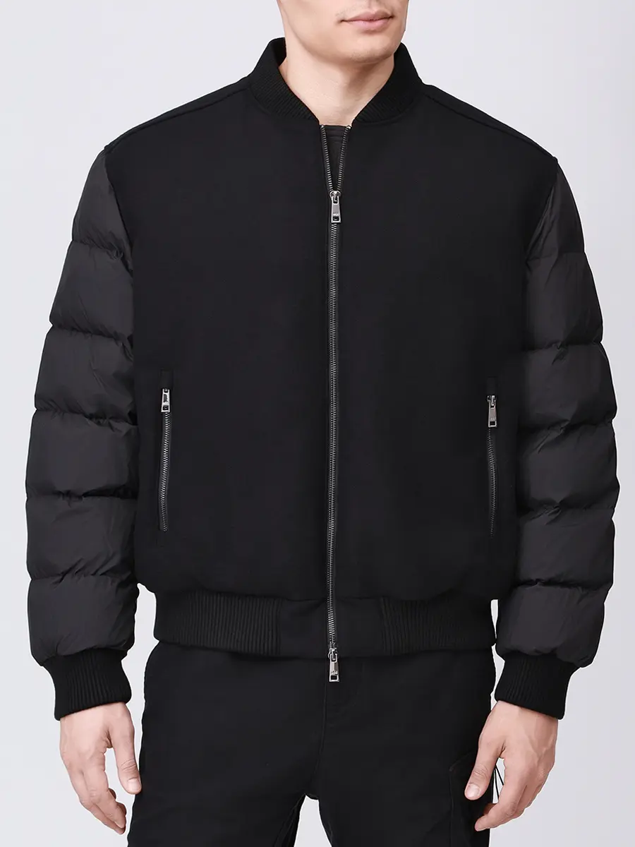 Бомбер комбинированный ADD 12AMHM88/8506 Черный  Фото 4