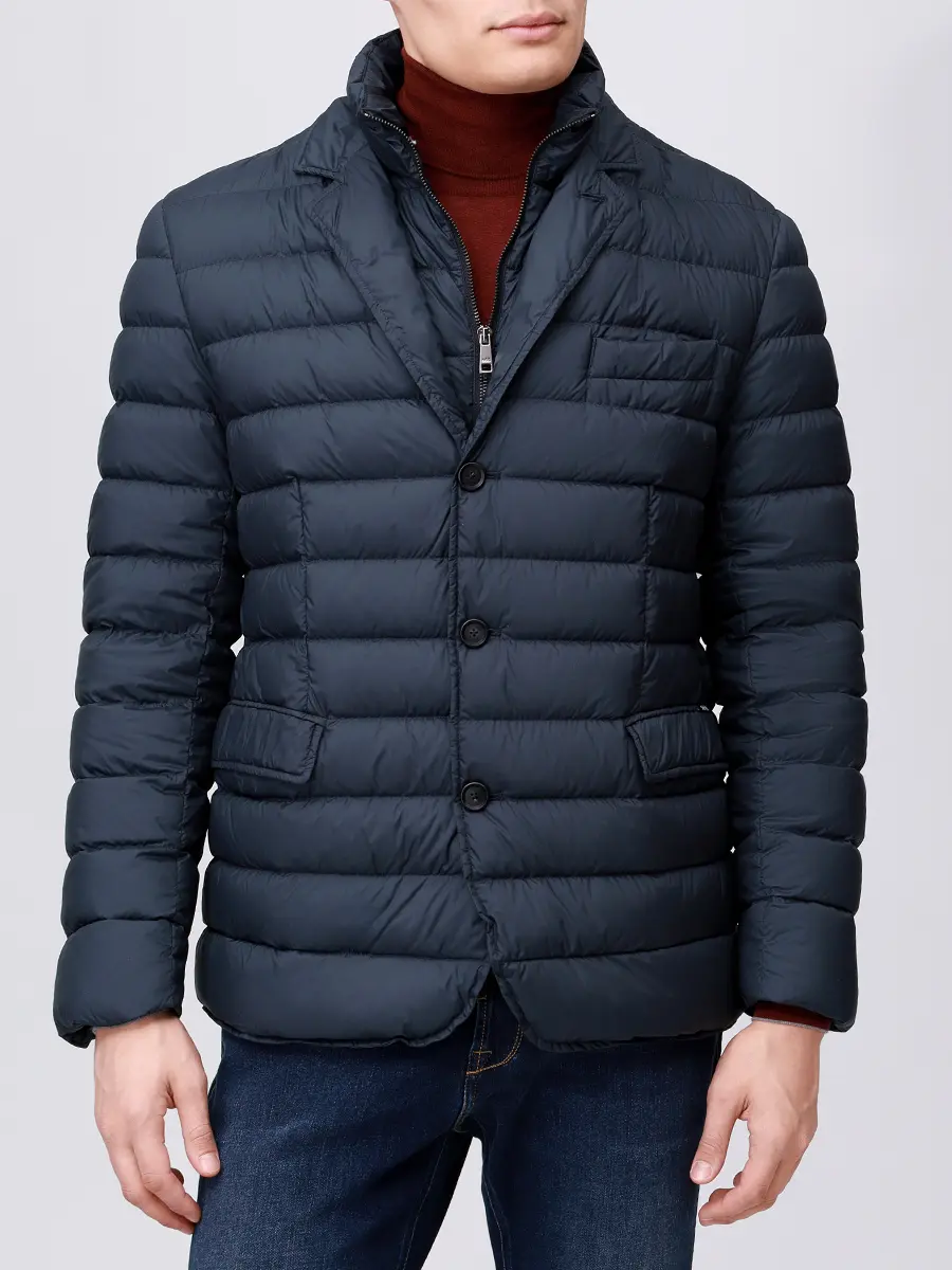 Пуховик стеганый ADD 12AMH408/8782 Синий  Фото 4