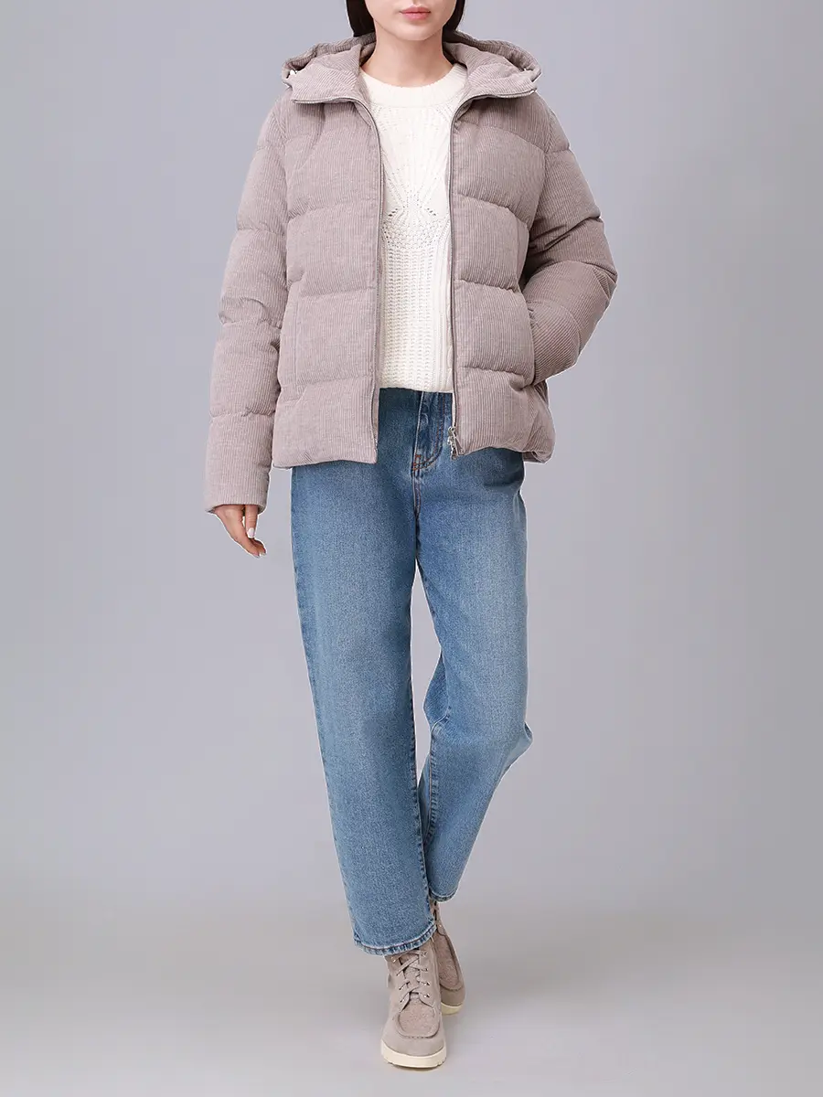 Пуховик хлопковый PAUL & SHARK 15352046/033 Бежевый  Фото 2