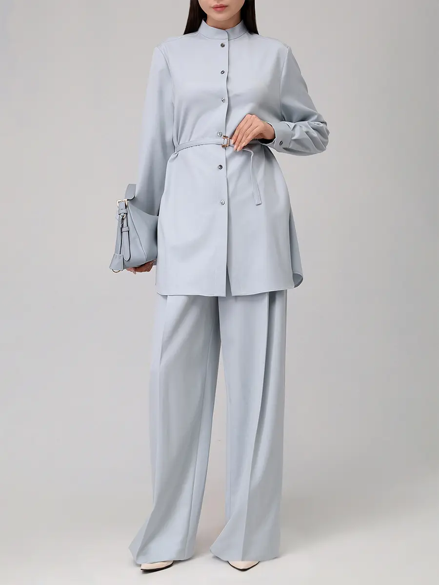 Костюм шерстяной AGNONA TD1007U-U1129U/T71004U-U1129U-A08 Голубой  Фото 2