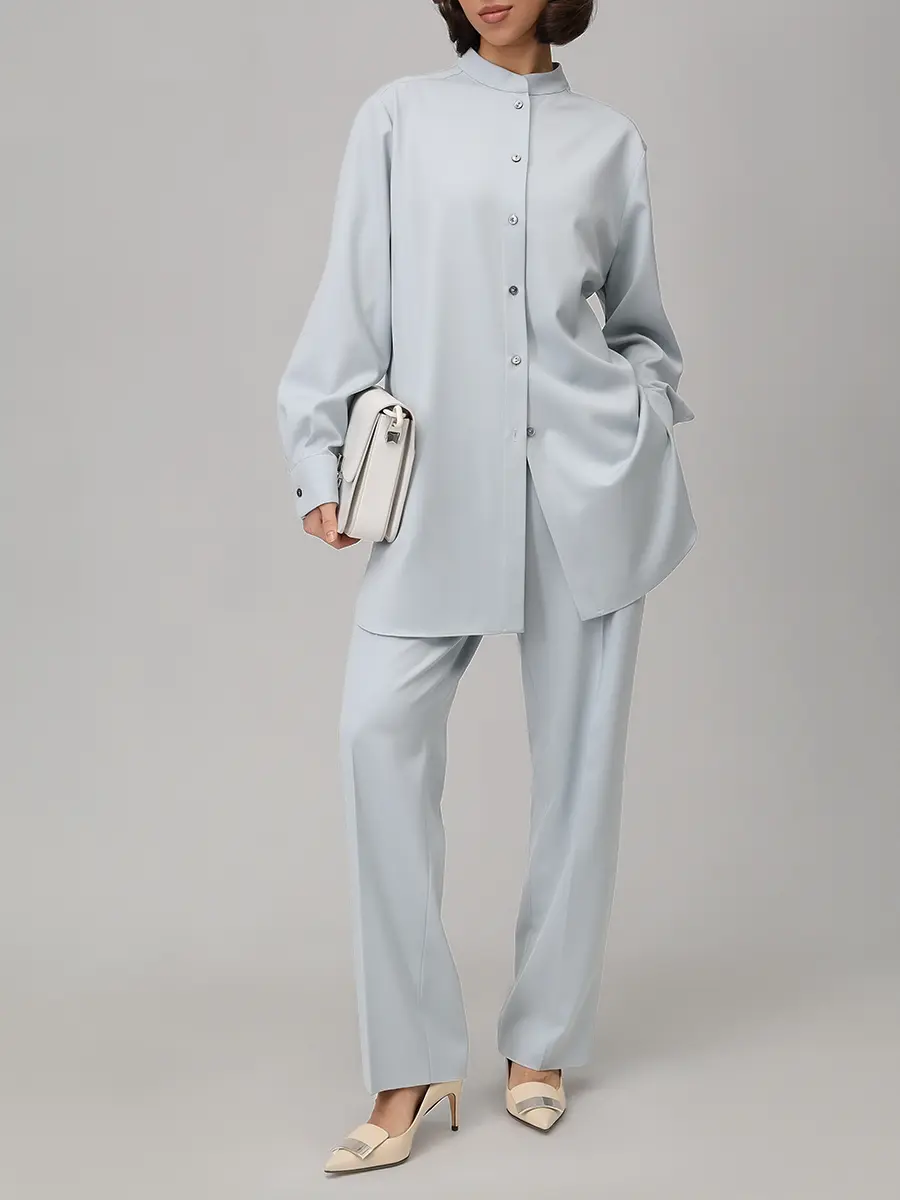 Костюм шерстяной AGNONA TD1007U-U1129U/T71010U-U1129U-A08 Голубой  Фото 2