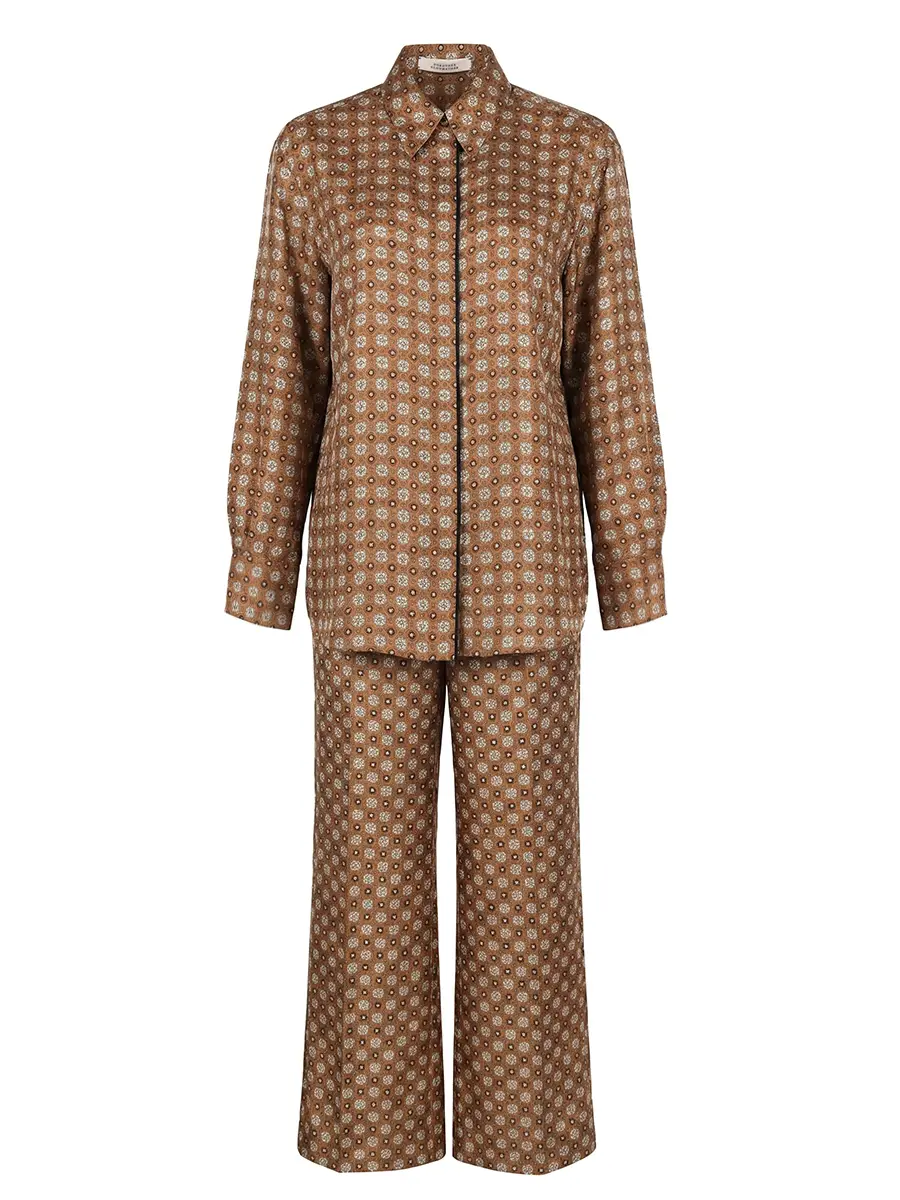 Костюм шелковый DOROTHEE SCHUMACHER 255 /349216/349203/077 Коричневый 