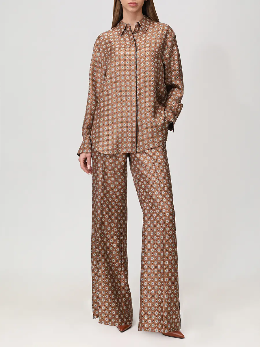 Костюм шелковый DOROTHEE SCHUMACHER 255 /349216/349203/077 Коричневый  Фото 2