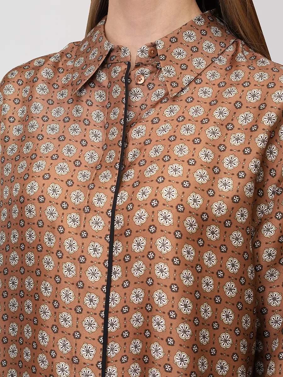 Костюм шелковый DOROTHEE SCHUMACHER 255 /349216/349203/077 Коричневый  Фото 5