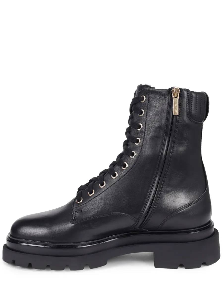 

Ботинки кожаные на меху, Черный, WTEI71924GOMALGAN01