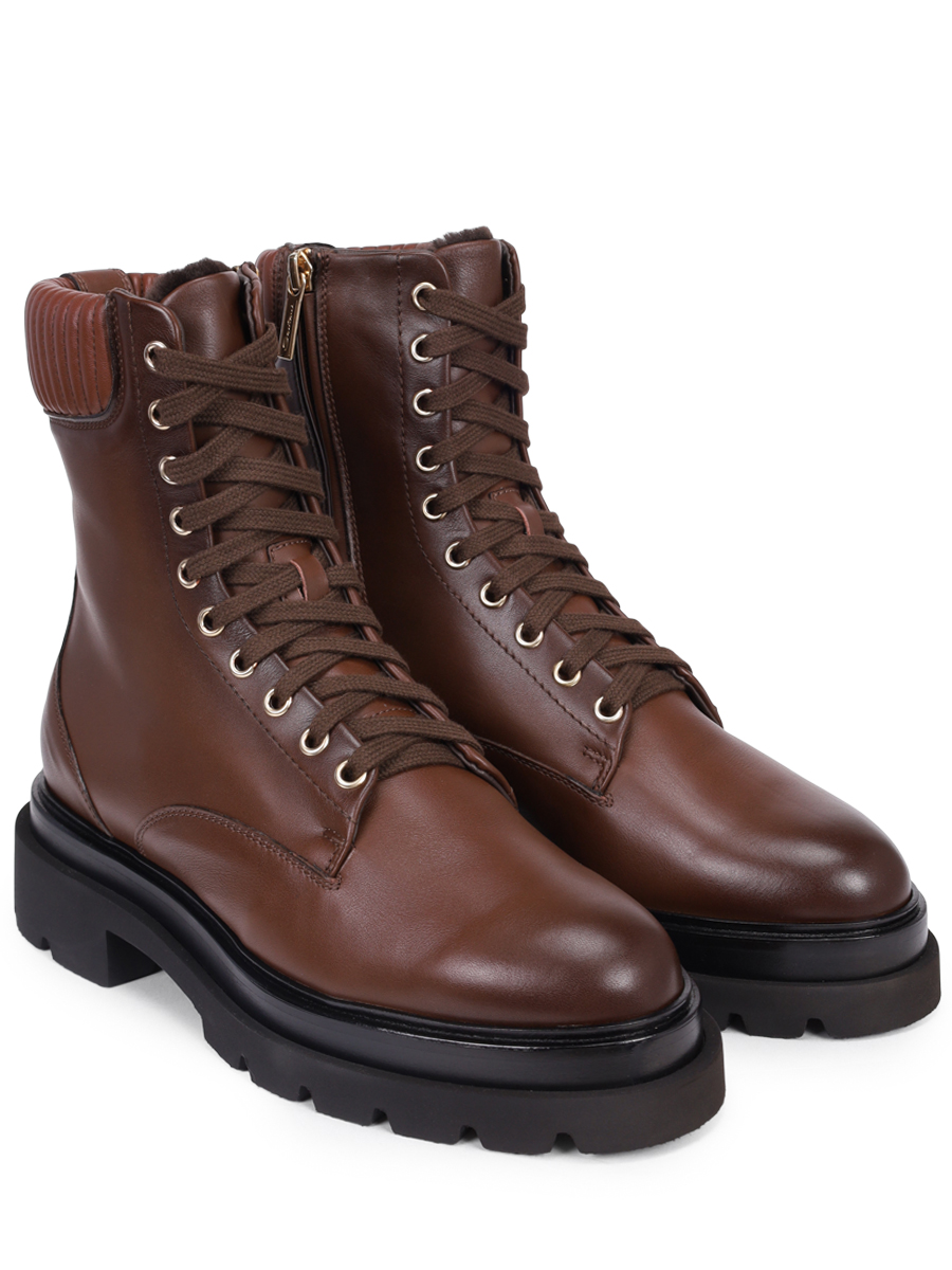 Ботинки кожаные на меху SANTONI WTEI71924GOMALGAS23 Коричневый  Фото 2