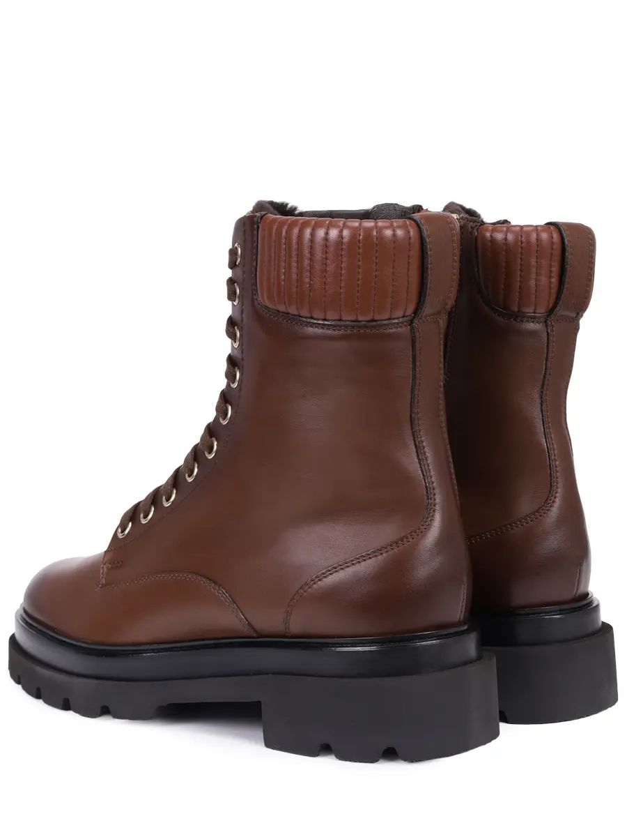 Ботинки кожаные на меху SANTONI WTEI71924GOMALGAS23 Коричневый  Фото 4