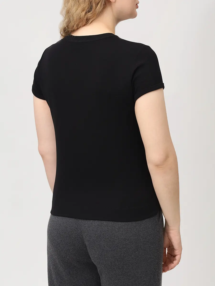 Футболка из модала FREE AGE WS25.TS026.7088.900 Черный  Фото 3